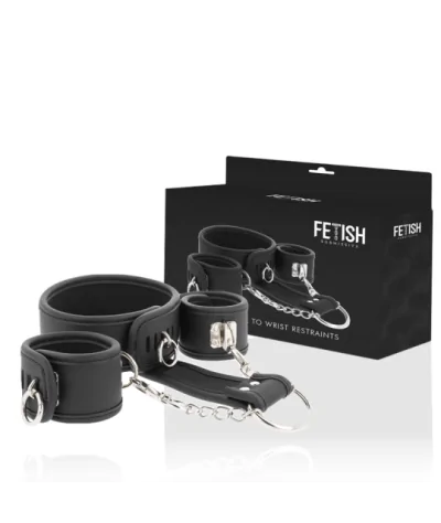 FETISH SUBMISSIVE LEATHER AND HANDCUFFS VEGAN...