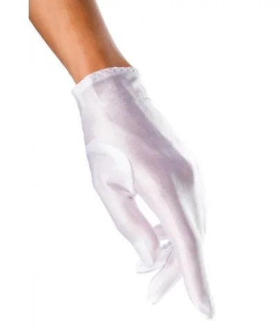 Satin-Handschuhe kurz weiß