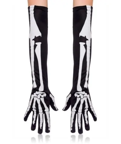 Skeletthandschuhe schwarz/weiß