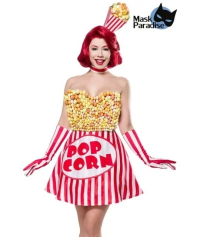 Popcorn Girl rot/weiß von Mask Paradise