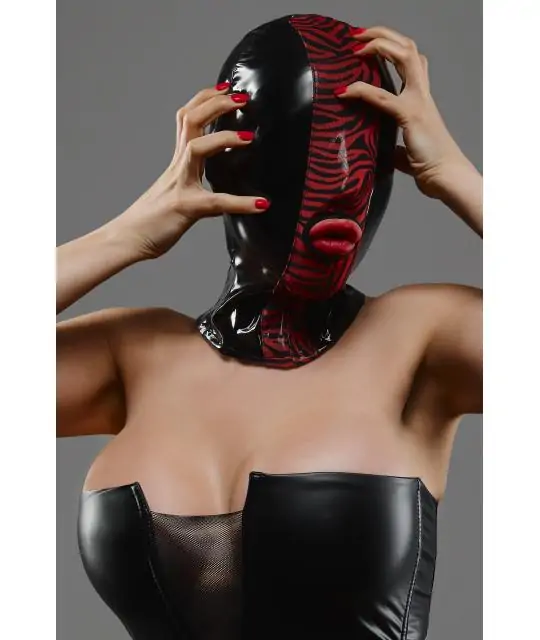 Maske TDMaskblack002 schwarz/rot von Demoniq