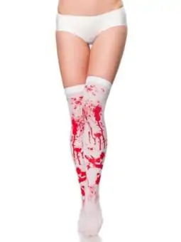 Blut-Stockings weiß/rot