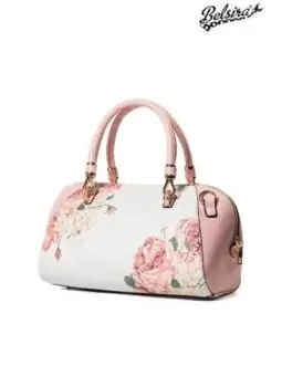Retro Handtasche rosa/weiß