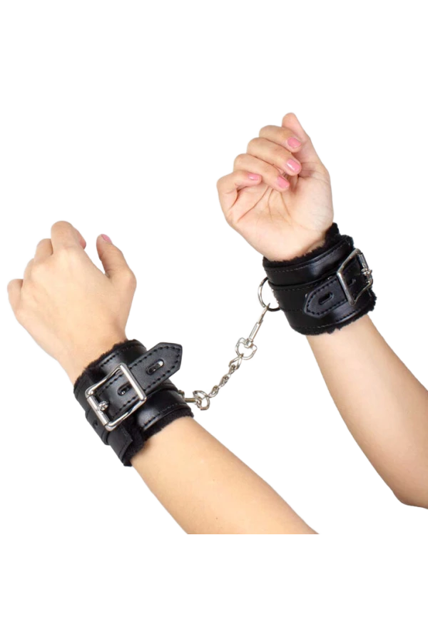 Schwarze Bondage-Handschellen BDSM-Kollektion von Secretplay 100% Fetish