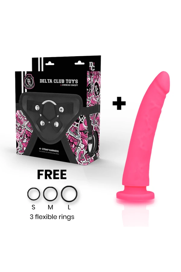 Toys Gurt + Dildo Rosa Silikon 17 cm -O- 3 cm von Deltaclub