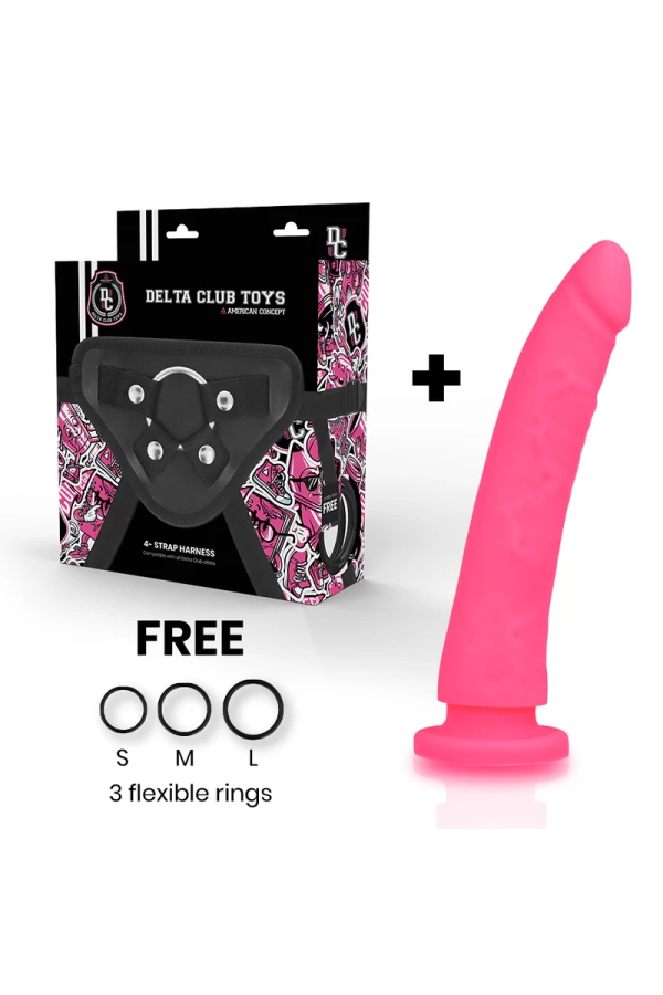 Toys Gurt + Dildo Rosa Silikon 20 cm -O- 4 cm von Deltaclub