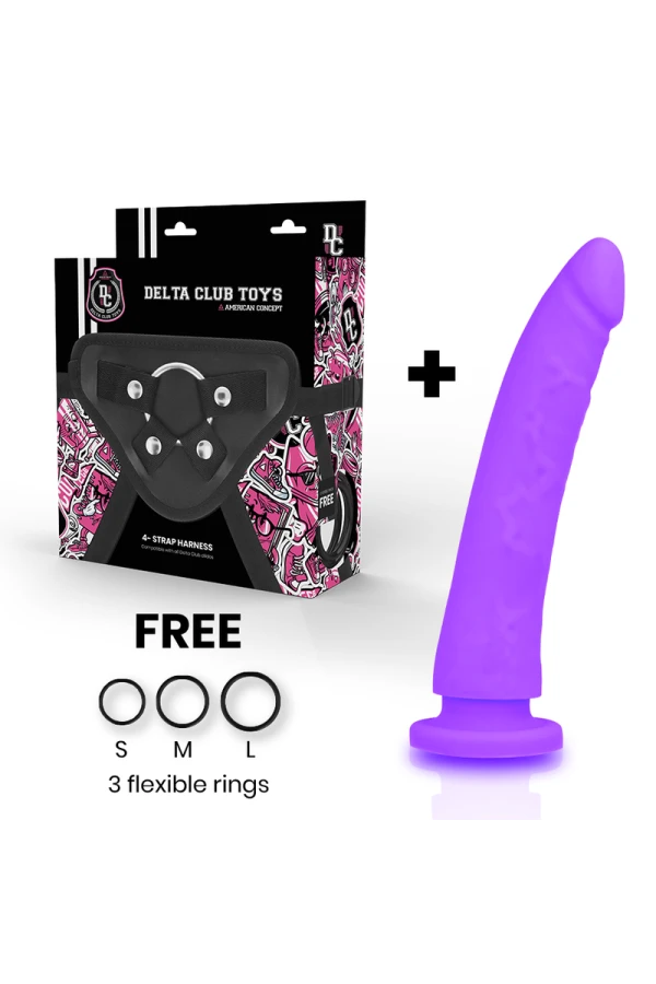 Toys Arnes + Dildo Lila Silikon 20 cm -O- 4 cm von Deltaclub