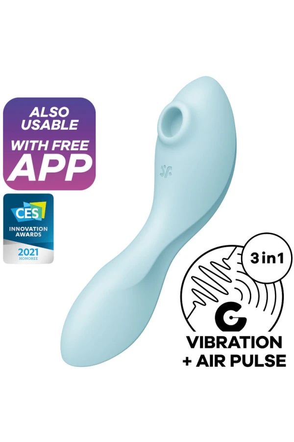 Curvy Trinity 5 Air Pulse Stimulator & Vibrator Appsteuerung Blau von Satisfyer Connect