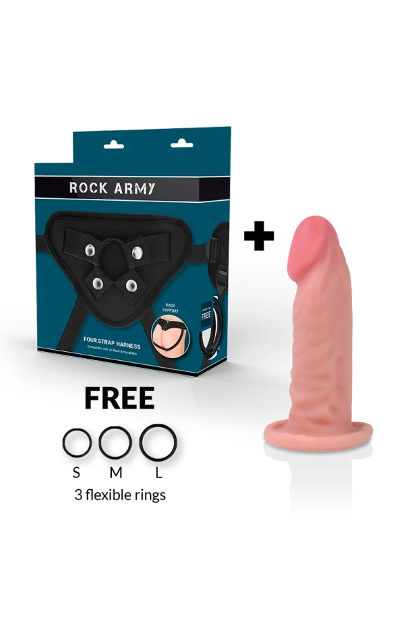 Gurt + Dual Density Tiger realistischer Dildo 14 cm -O- 4.46 cm von Rock Army