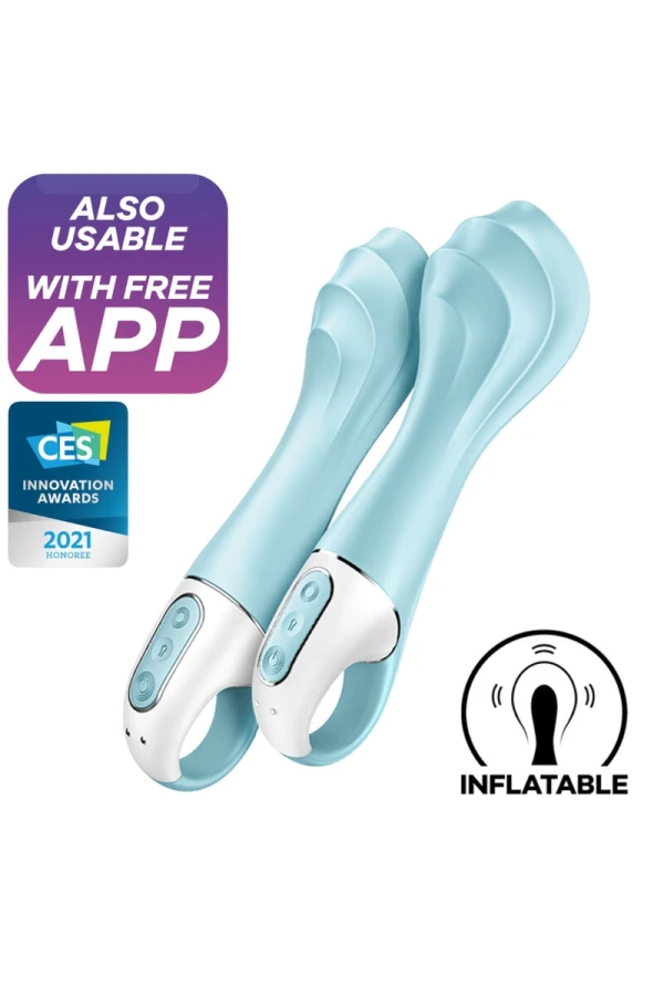 Air Pump Vibrator 5+ aufblasbare G-Spot-Vibrator-Appsteuerung Blau von Satisfyer Connect