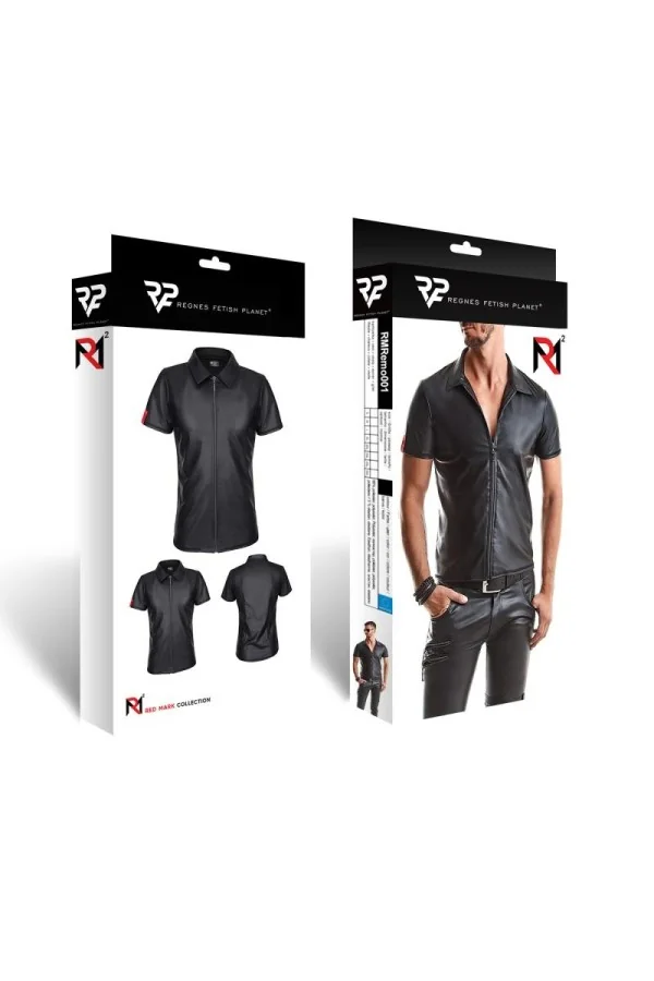 ♥ Herren T-Shirt Rmremo001 Schwarz von Regnes Fetish Planet Red Mark 2 ♥