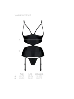 ♥ Jannies Korsett & Tanga mit offenem Schritt schwarz von Passion-Exklusiv ♥