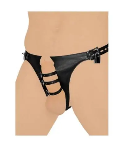 ♥ Sexy Harness-String aus Leder mit 3...