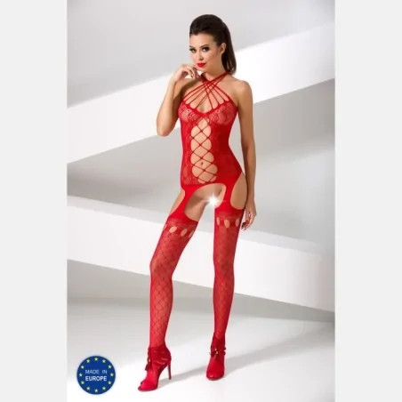Roter ouvert Bodystocking...