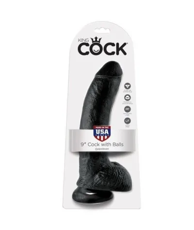 KING COCK 9" COCK BLACK WITH BALLS 22.9 CM