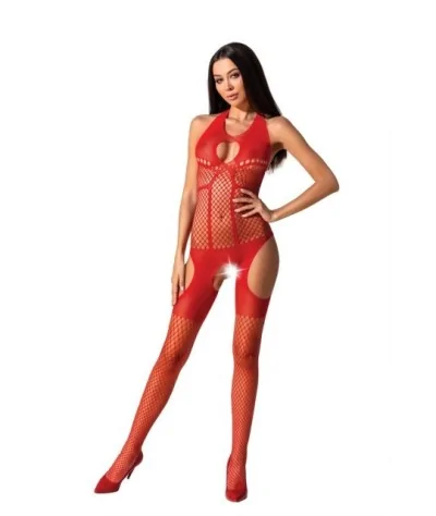Roter ouvert Bodystocking BS079 von Passion