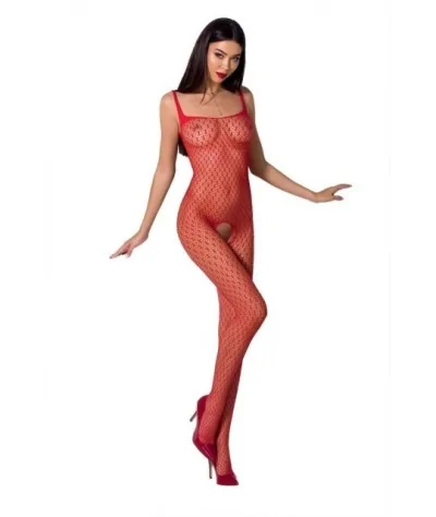 roter ouvert Bodystocking BS071 von Passion