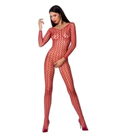 roter ouvert Bodystocking BS068 von Passion