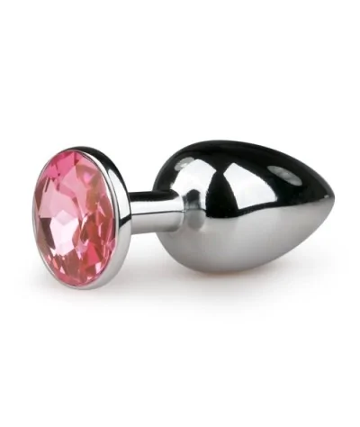 Analplug aus Metall mit rosa Zierstein – Silberfarbig von Easytoys Anal Collection