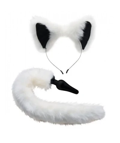 White Fox Set mit Schwanz und Ohren von Tailz